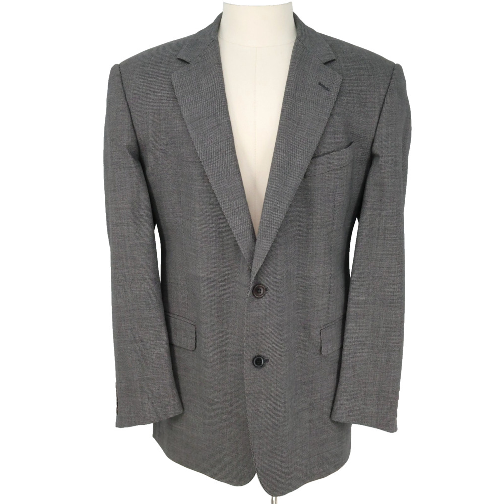 Brooks Brothers 346 Sport Coat Mens 46L Gray Wool Jacket Stretch Lined Micro Dot